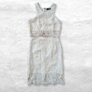 lulu’s double time ivory lace two-piece set